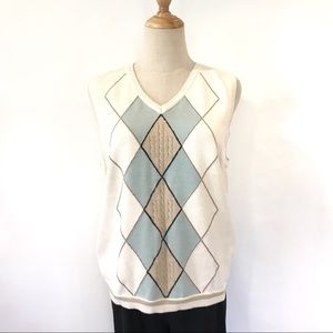 Liz Claiborne Golf Argyle Sweater Vest 